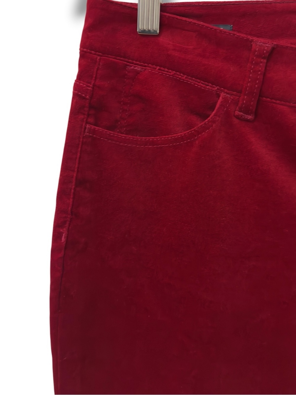 Talbots | NWT 98% Cotton Signature Wine Red     Velour Straight Leg Pants (sz 6) - Picture 6 of 14